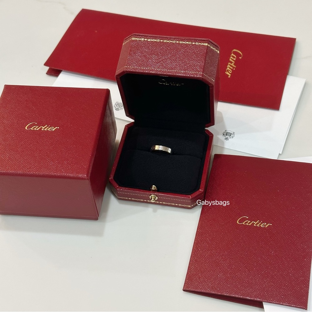 Cartier LOVE 18k White Gold 3.5mm Wedding Band Ring Size 49 US 4.75 Box Receipt - Picture 1 of 7